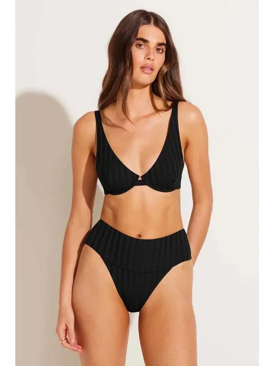 Vitamin A Rossi Halter Underwire Bikini Top in Black Small Womens Swimsuit